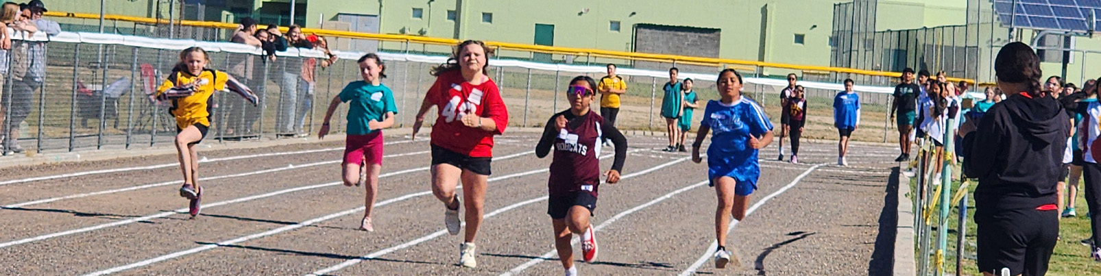 Students running track
