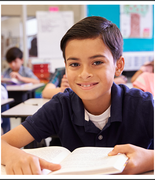 student with book